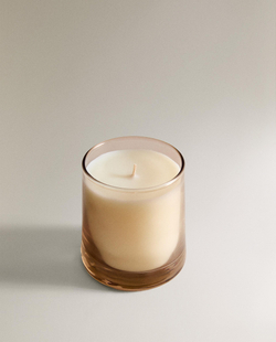 Zara Home Свеча ароматическая Jasmine & Musk 180 г, растительный воск, аромат цветочный древесный, Розовый