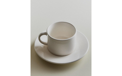 Zara Home чайная пара из каменной керамики, цвет белый, 15.2 см