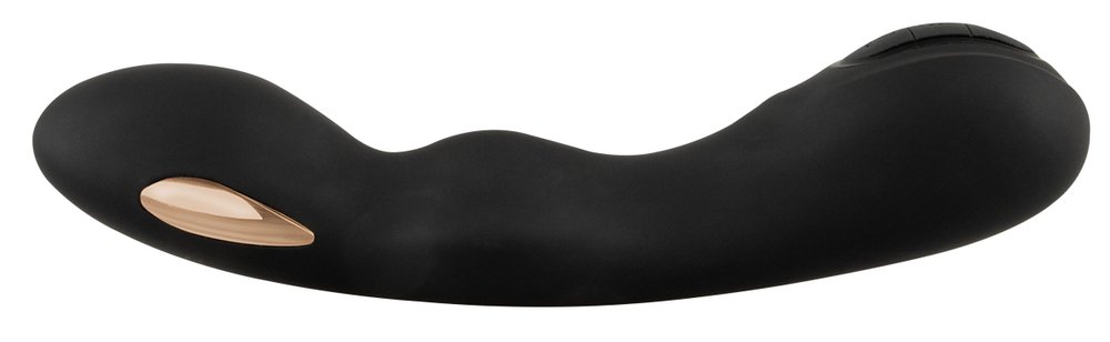 Черный вибратор-электростимулятор для точки G - 20,2 см. (Цвет: черный)