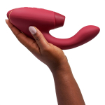 Бордовый вибратор 20,3см с вакуумным стимулятором Womanizer Duo 2 Bordeaux WZ142SG7