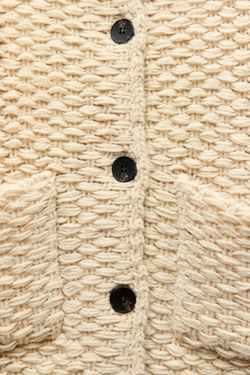 ZARA ТРИКОТАЖНЫЙ КАРДИГАН С ВЫСОКИМ ВОРОТНИКОМ, ЭКРЮ