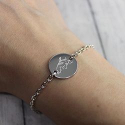 Серебряный браслет цепочка с гравировкой на заказ