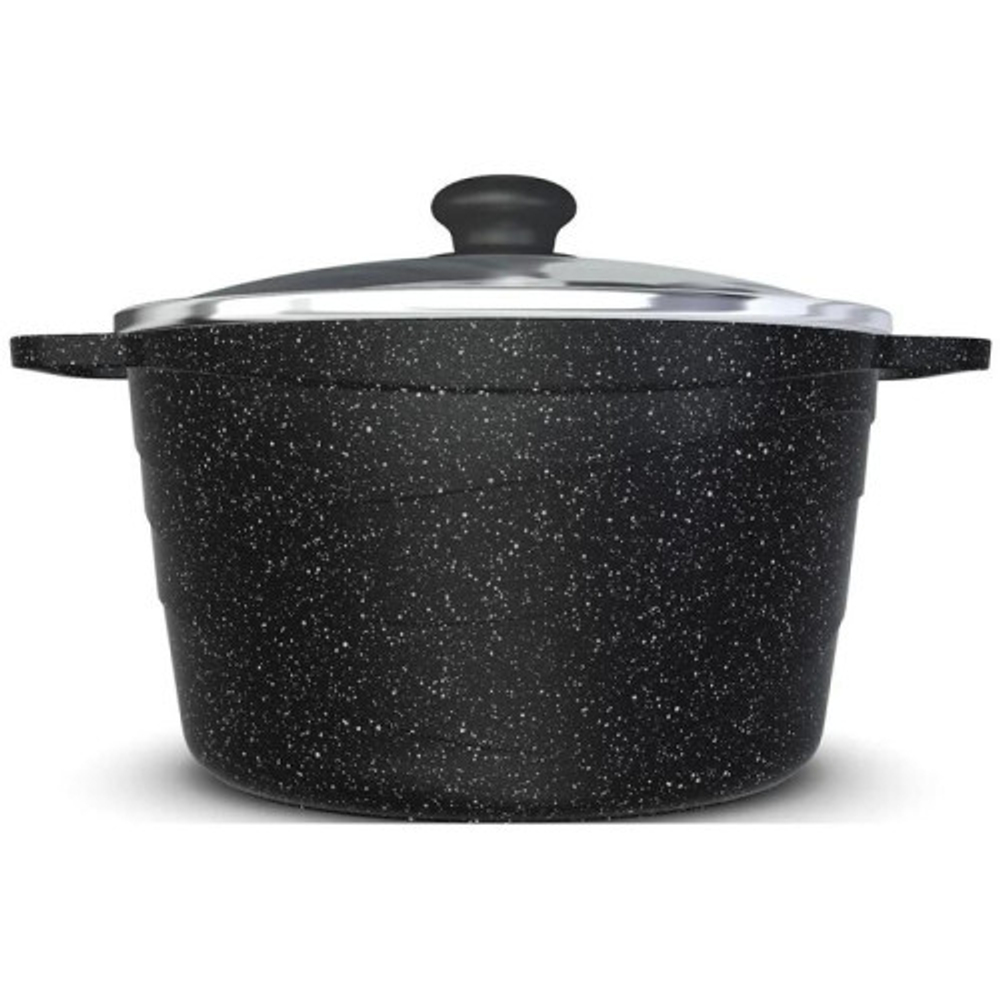 Кастрюля со стекл.крышкой со стекл.крышкой НЕВА МЕТАЛЛ ПОСУДА NG 6650 5.0л "Neva Granite"