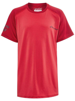 Футболка для мальчика теннисная Babolat Play Crew Neck Tee Boy - tomato red