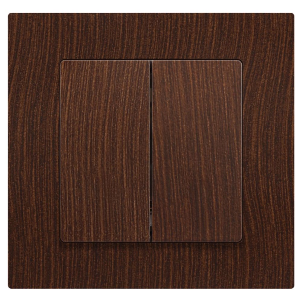 Переключатель Intro Accent 6-107-10 двойной, 10А-250В, IP20, СУ, AL/CU, венге | Intro