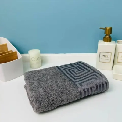 Полотенце махровое 50*90см «POSEIDON» цвет серый шторм 10330 плотность 420гр/м2 с петелькой-подвесом