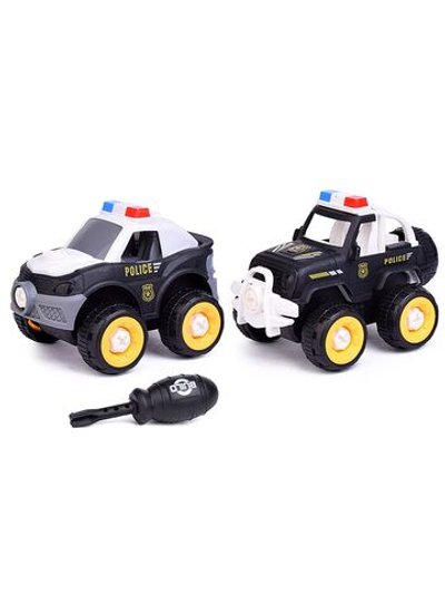 Конструктор машинка 2шт Полиция с отвёрткой (HL002F)