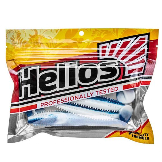 Виброхвост Shaggy 3,35&#39;/8,5 см Blue Sparkles &amp; White 5шт. (HS-16-026) Helios