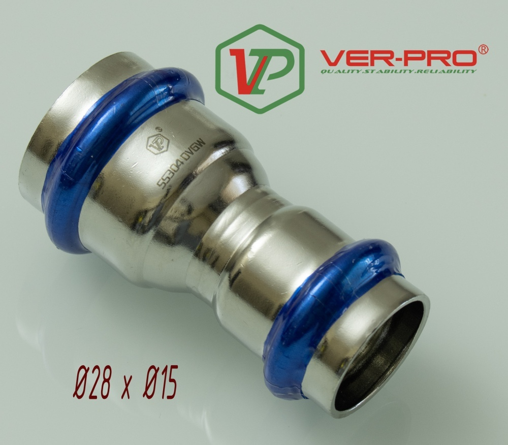 НЕРЖ Муфта переходная 28*15  "VER-PRO"  (60/10шт)