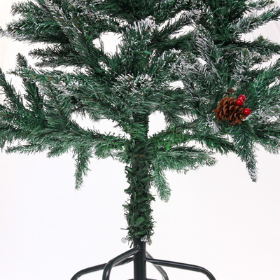 Ёлка «Морозное утро» 120 см, ПВХ с шишками, ягодами и белым инеем (230 веток)