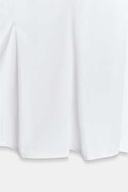 ZARA РУБАШКА ИЗ ПОПЛИНА С ЗАЩИПАМИ НА СПИНКЕ, БЕЛЫЙ