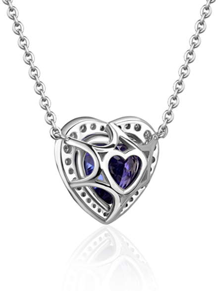 Колье с танзанитом огранки "сердце" и бриллиантами
