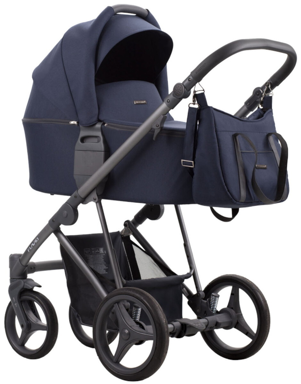 Детская коляска Bebetto Flavio 2 в 1 02 синий серая рама