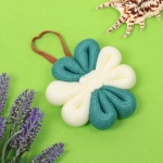 Мочалка нейлоновая «Premium - STELLA», цвет белый / лазурный, d-11см (ZIP пакет)