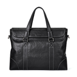 GOLF Top Grain Cow Leather Genuine Leather Briefcase Large Men"s Black