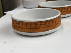 Малая фарфоровая пиала или миска для завтрака с берестой. Коллекция Лермонтовская или Тарханская.