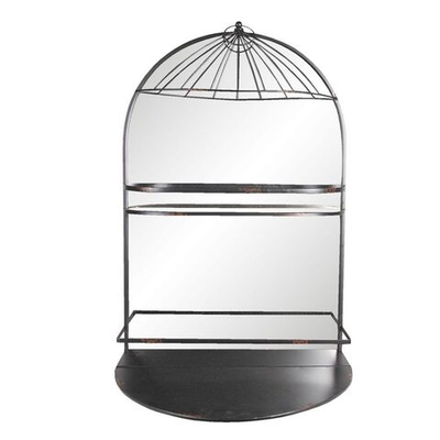 Полка с зеркалом "Птичья клетка" 50x36x83см Металл,зеркало