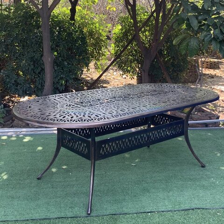 Овальный стол Tokyo 216 из литого алюминия, античная бронза