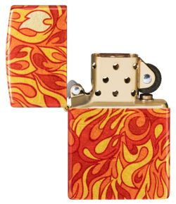 Зажигалка Zippo Fire с покрытием 540 Tumbled Brass (48981) 4