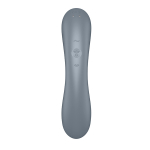 Серо-голубой вибромассажер 17,4см с вакуумной стимуляцией Satisfyer Curvy Trinity 1 insertable Air Pulse Vibrator Bluegrey