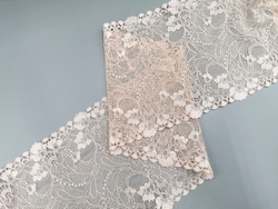 Эластичное кружево, 17см, серебристый пион, (Артикул: EK-1021.P), м