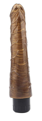 Золотистый вибратор-реалистик Johnny Boner - 23 см. (Цвет: золотистый)