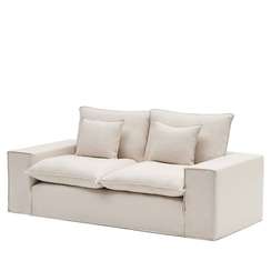 Двухместный диван Anarela 240 см, бежевый лен со съемным чехлом