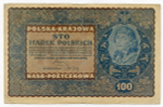 Банкнота Польша 100 марок 1919 год № 857993. VF