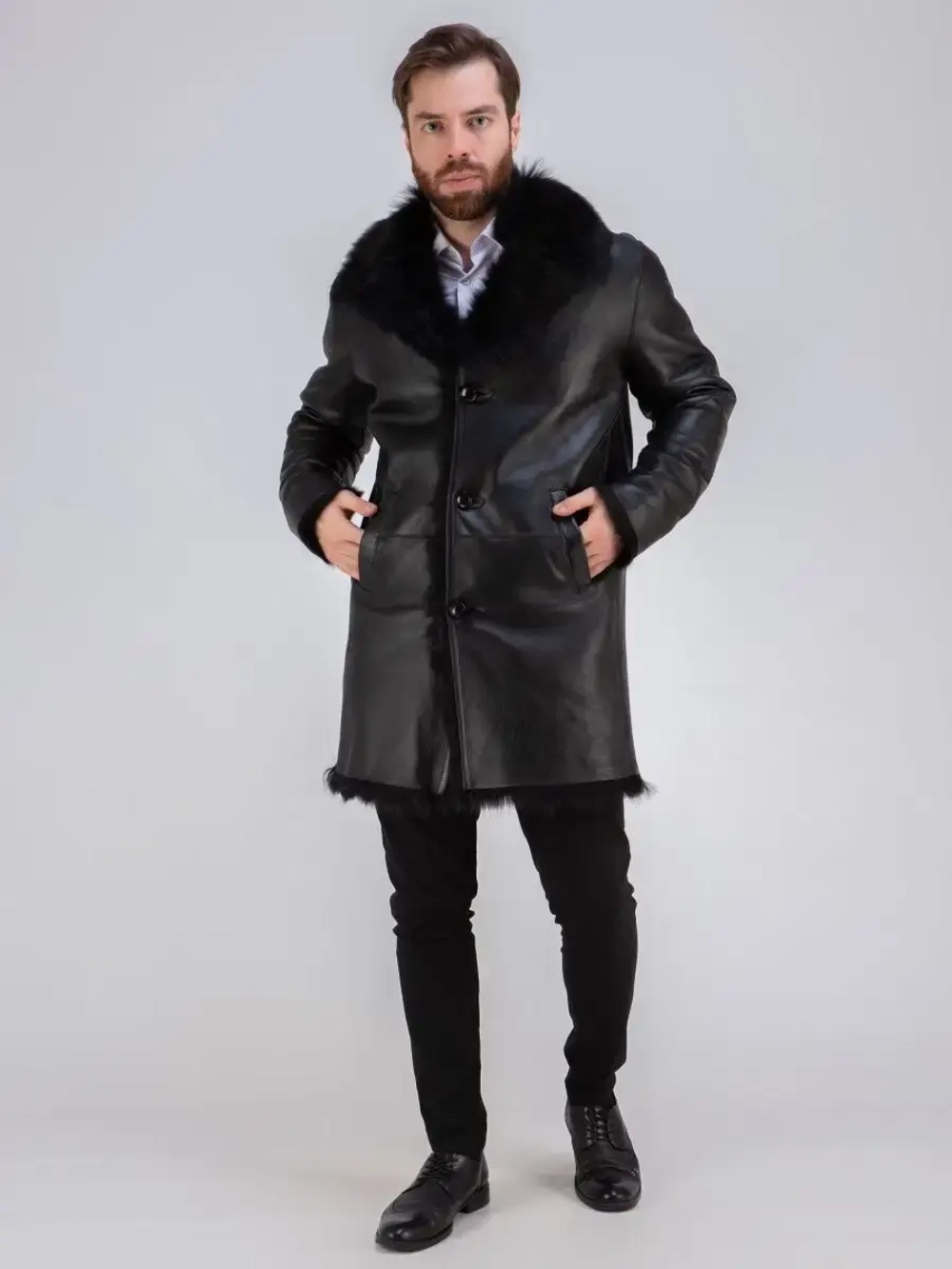 Дубленка натуральная зимняя с мехом тоскана