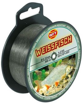 Леска монофильная WFT Zielfisch WEISSFISCH (МИРНАЯ РЫБА) 500 м, 0,22 мм