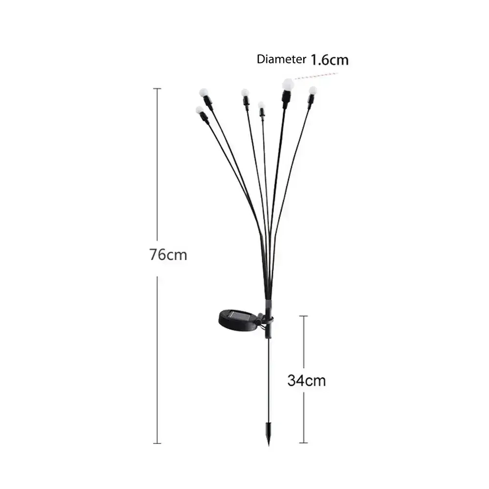 Декоративный уличный светильник 10 ламп на солнечной батарее "Фонарик светлячок"