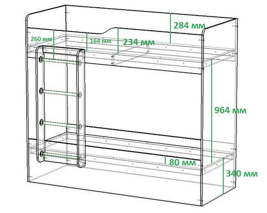 Кровать двухъярусная ОНТАРИО-2 левая
