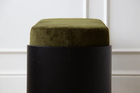 Банкетка Lagom 100 см (зелено-голубой FiberGuard, черный)