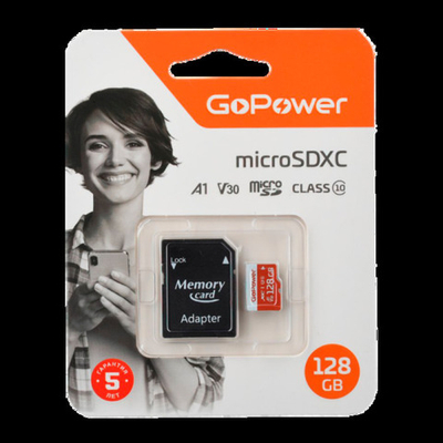 Карта памяти microSD GoPower 128GB Class10 UHS-I с/а