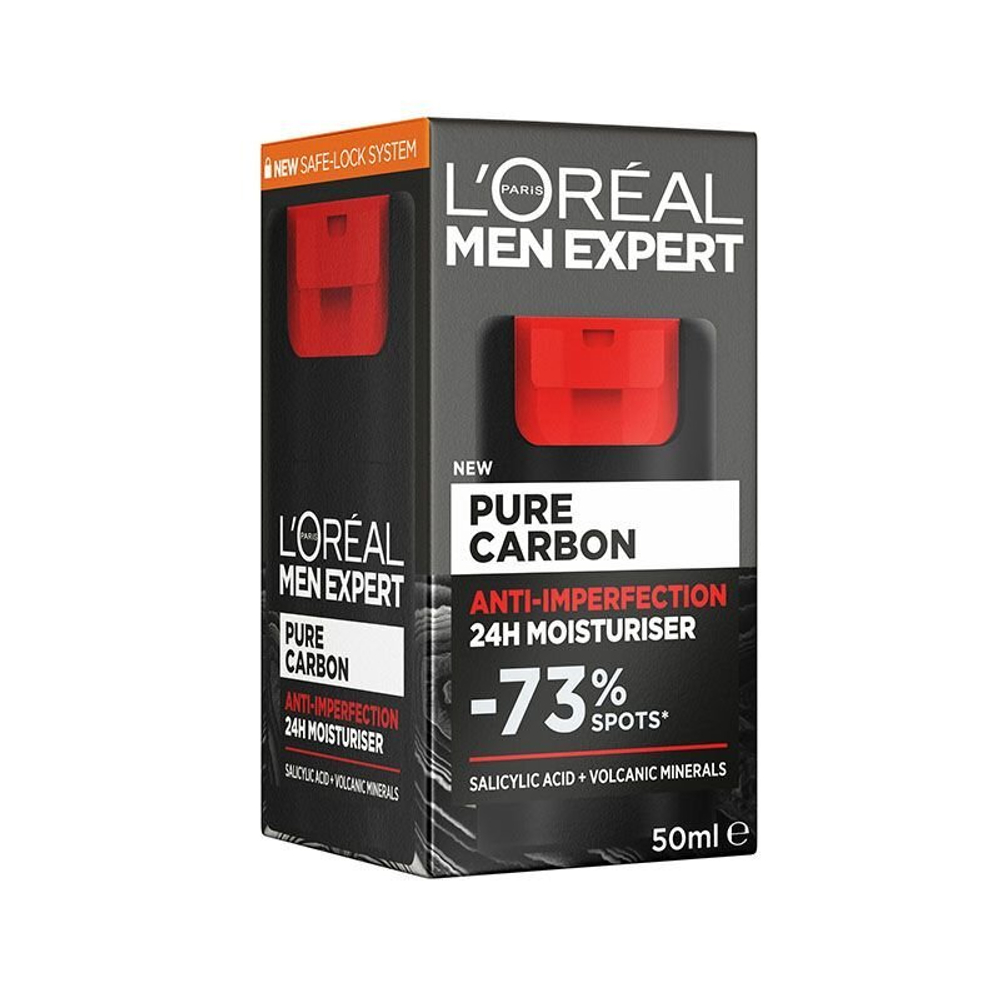 L'Oreal Paris Men Expert Крем для лица Pure Carbon, ежедневный, увлажняющий, против несовершенств, 50 мл