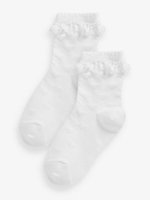 Носки хлопковые с рюшами для девочки Next D43-201, 2 шт., Белый