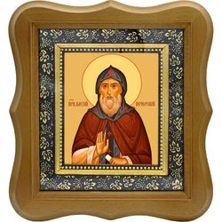 Алексий Печерский преподобный затворник. Икона на холсте.