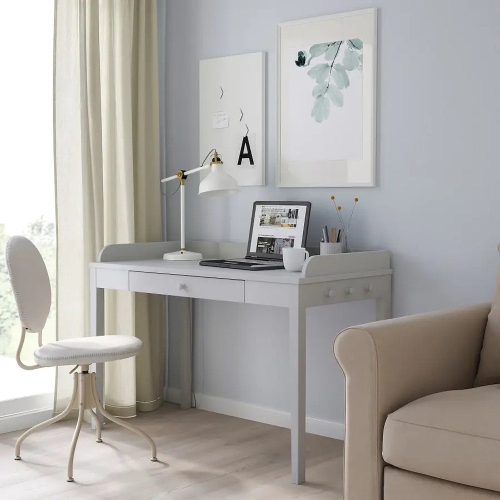 Письменный стол - IKEA SMYGA, 122х60 см, светло-серый, СМИГА ИКЕА