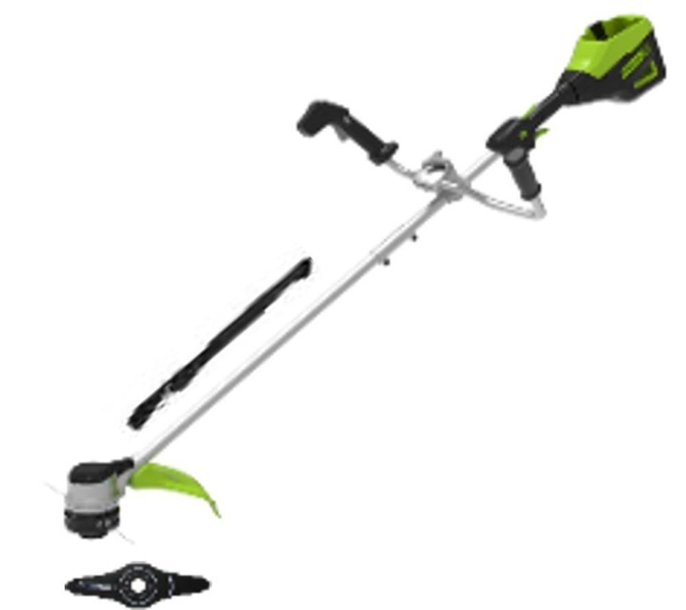 Триммер аккумуляторный Greenworks Арт. 2108407, 60V, 40 см, бесщеточный с велосипедной ручкой, без АКБ и ЗУ