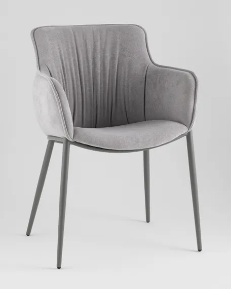 Стул Твигги велюр серый, каркас серый