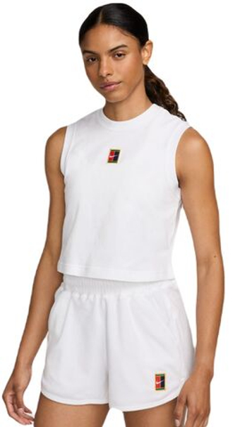 Женский топ теннисный NikeCourt Heritage Cropped Tennis Tank Top - белый