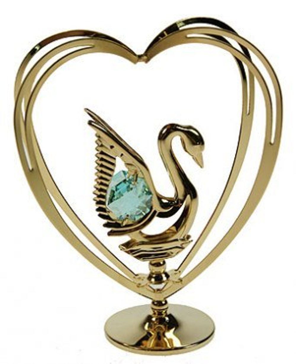 Фигурка декоративная Crystocraft Лебедь с кристаллами Swarovski, 10 см
