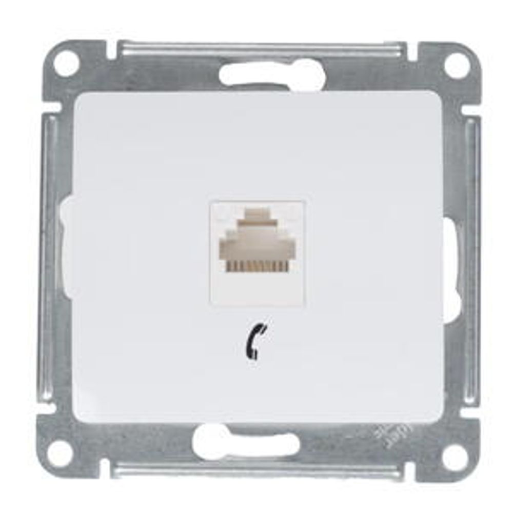 Schneider Electric Glossa Белый Розетка телефонная RJ11, механизм IP20 скрытая установка GSL000181T