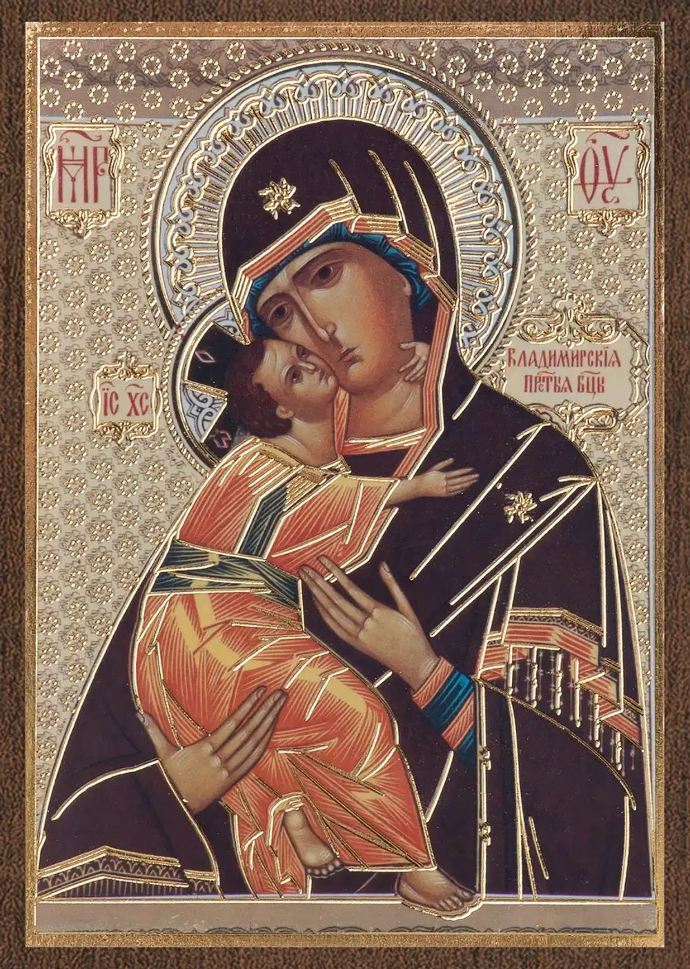Икона БМ "Владимирская" вид 2, 6х9 на МДФ-6