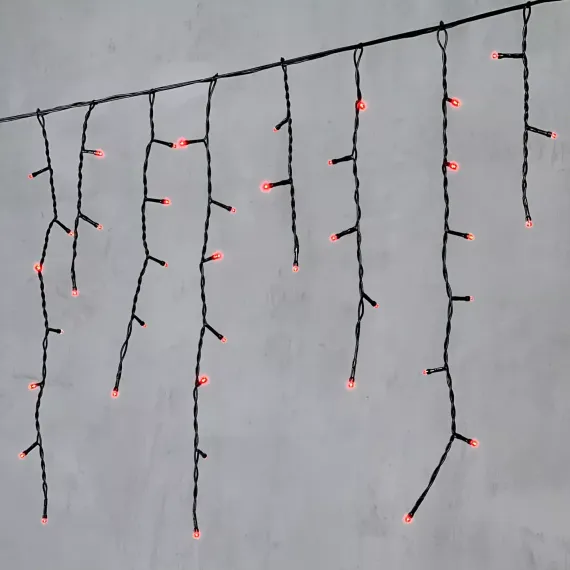 Светодиодная бахрома 4,9*0,5 м., 240 красных LED ламп, черный провод ПВХ, Beauty Led (PIL240-11-2R)