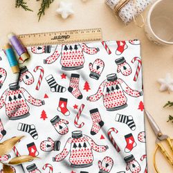 Ткань барби леденцы и зимняя вязаная одежда