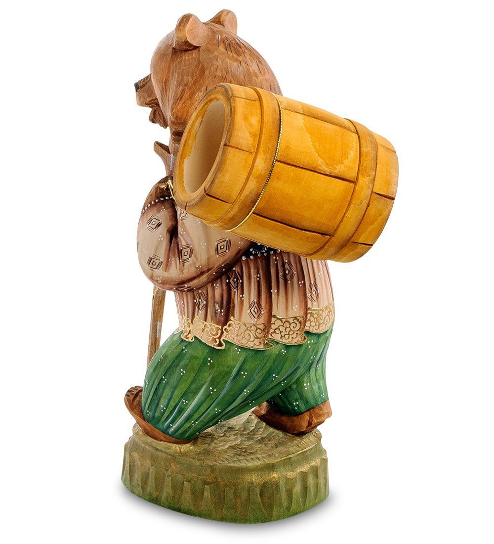 Народные промыслы РД- 65 Фигурка Медведь с корзиной (Резной) 28см