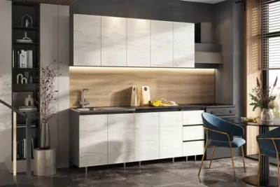 Кухня Челси 2.0 м графит / дуб крафт белый