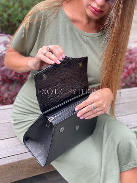 Сумка из кожи питона и кожи ягненка BG-375
