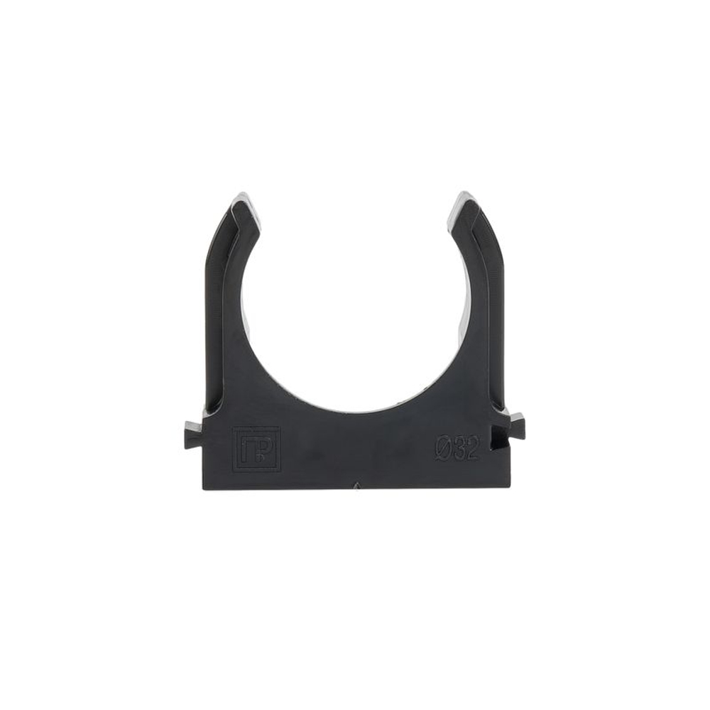 Крепеж-клипса для трубы 32 мм прямого монтажа черная 25 шт